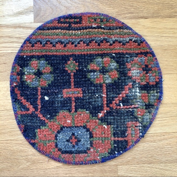 Vintage Turkish Pillow and Tiny Rug - Picture 4 of 10
